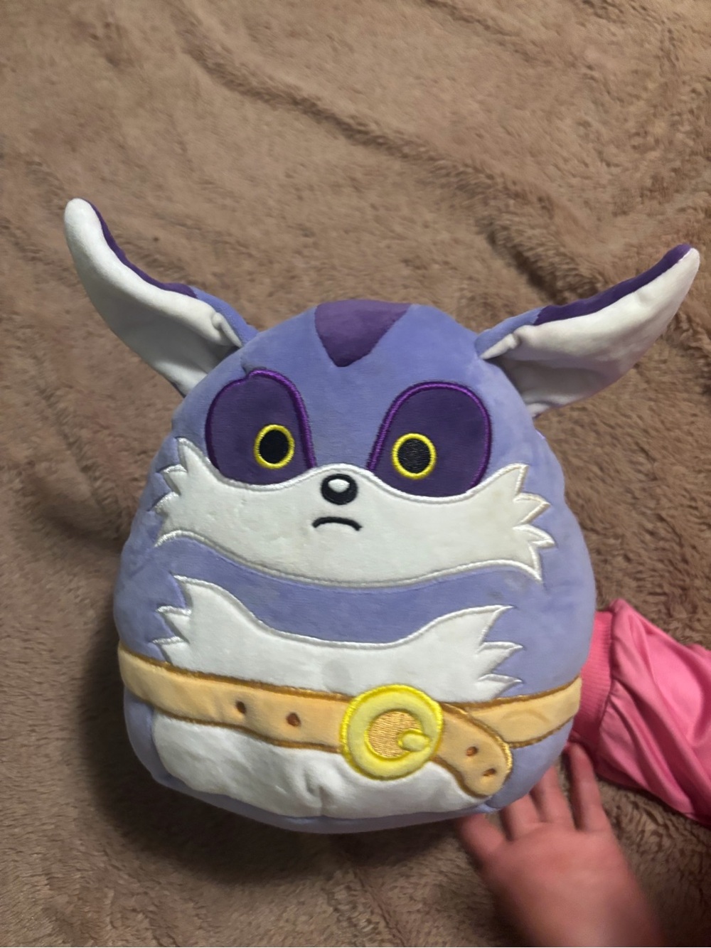 Squishmallows Purple Bunny Plush with Yellow Belt Accent